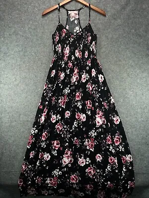 Buy Band Of Gypsies Boho Maxi Vtg Style Dress Womens Small Black Floral Sleeveless 1 • 25.93£