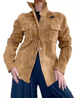 Buy SUPERDRY Suede Jacket Branded Riding Co Mustang Riding Jacket Womens Size Large • 39£