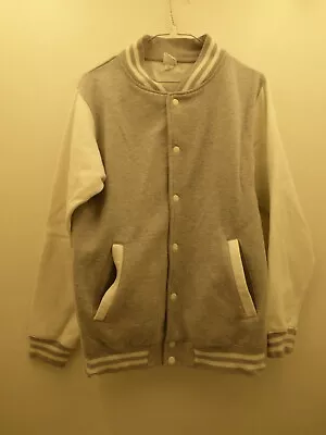 Buy Mens Just Hoods Grey Baseball Style Button Up Jacket Size Medium • 13£