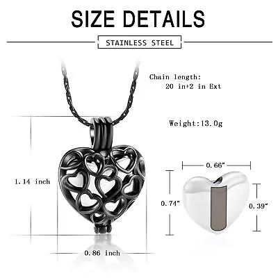 Buy Heart Pendant Memorial Urn Necklace For Keepsake Cremation Ashes Jewellery Charm • 11.99£