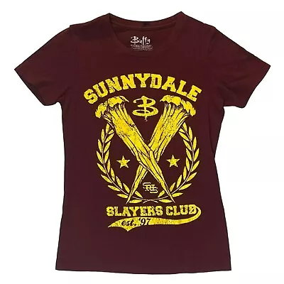 Buy Buffy The Vampire Slayer T-Shirt Sunnydale Slayers Club Womens Small Maroon • 10.83£