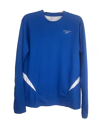 Buy Brooks Size L Mens Equilibrium Technology Long Sleeve Activewear Blue Top • 10.09£