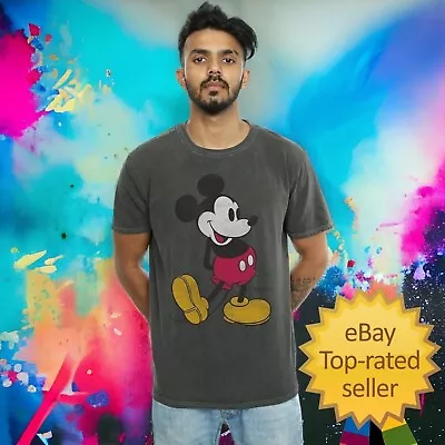 Buy Disney Mickey Mouse Medium T-Shirt Kick Washed Mickey Classic Front Graphic • 14.99£