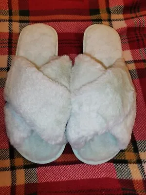 Buy Mint Fluffy Crossover Slippers Size 40/41 Nightwear Soft Spa Christmas • 8£