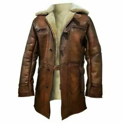 Buy The Dark Knight Rises Tom Hardy Bane Coat Distressed Brown Fur Leather Jacket Uk • 59.99£