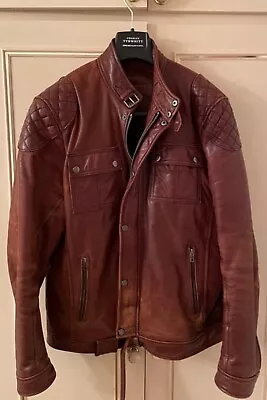 Buy Barely Used Tan Leather Motorcycle Jacket - XL • 55£