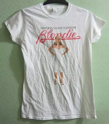 Buy Blondie 'Hanging On The Telephone' White T-Shirt Size Skinny XL Classic Rock • 4.50£