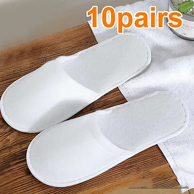 Buy 10/20 Pairs Spa Hotel Guest Slippers Toe White Towelling Disposable Terry • 7.99£