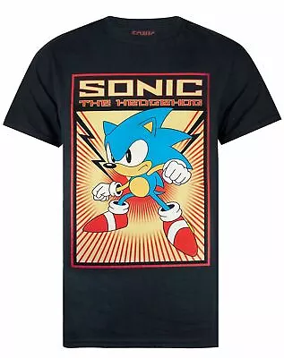 Buy Sonic The Hedgehog Black Short Sleeved T-Shirt (Mens) • 14.99£