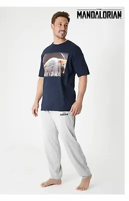 Buy Disney The Mandalorian Mens Pyjamas With Baby Yoda Tshirt And Long Bottoms • 12£