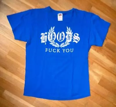 Buy HOODS Fuck You Blaues T-Shirt Größe M Middle   Distortion Levellers Marty EA80 • 3.44£