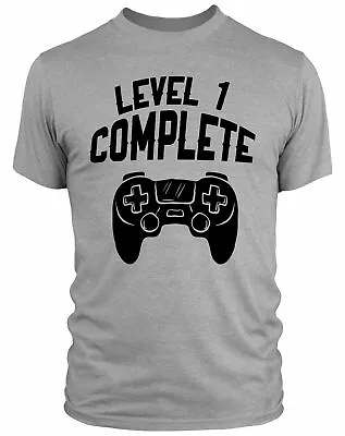 Buy Level 1 Complete T Shirt 1st Wedding Anniversary Gifts For Husband Gamer Retro • 14.99£