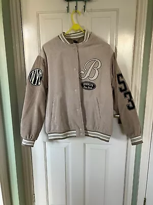 Buy Ladies Varsity Baseball Jacket H&M Size S Beige Super Condition • 15£
