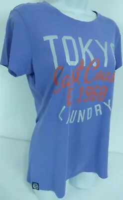 Buy Tokyo Laundry Cotton Violet Logo Printed Short Sleeve T Shirt Size 10 • 0.99£