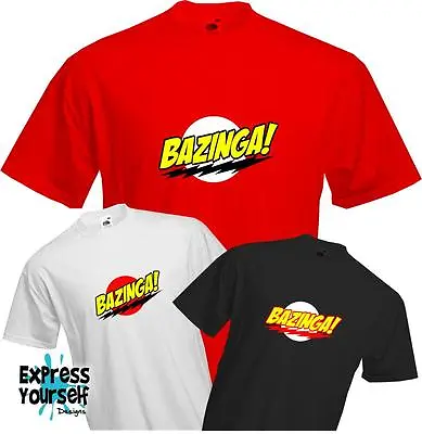 Buy Bazinga - Flash Style - Big Bang Theory - Sheldon Cooper - Quality T-shirt • 9.99£