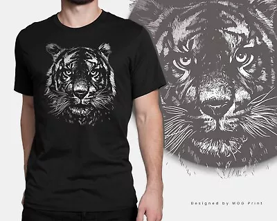 Buy Tiger Print Art T-shirt Animal Head Siberian Cat Wildlife Nature Jungle Unisex • 13.99£