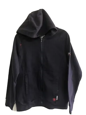 Buy Ariat Women Navy FR Full Zip Hooded Work Sweatshirt Cotton Sample Cat2 2112 Flag • 116.14£
