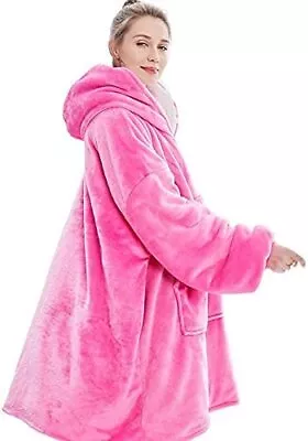 Buy Hoodie Blanket Oversized Big Hooded Ultra Plush Sherpa Giant Sweatshirt Blanket • 7.96£