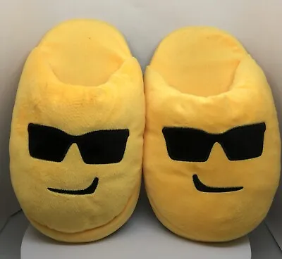 Buy COOL SUNGLASSES Emoji Foam Padded Plush Slippers One Size Slides Slip On 9” Long • 11.39£