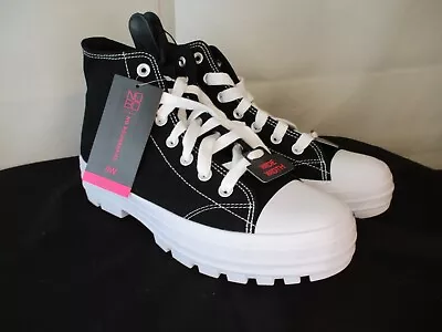 Buy NO BOUNDARIES Canvas Black/White HI-top Size 11 Wide Athletic Shoes NEW W/Tag • 14.43£