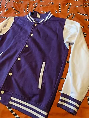 Buy AWDis Just Hoods Varsity Grape Purple Jacket M Alternative Scene Preppy Y2K • 16£