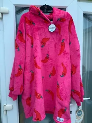Buy SNUDDIE Primark Hot Pink Chilli Pepper Oversize Blanket Hoodie Oodie Snoodie M-L • 28.50£