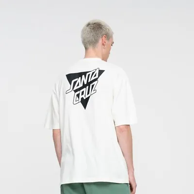 Buy SANTA CRUZ T-Shirt Stacked Strip Reverse Unbleached L White RAD SKATE WEAR Wow • 27.99£