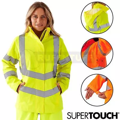 Buy Hi Vis Water Resistant Rain Jacket Womens High Visibility Lightweight Breathable • 26.99£