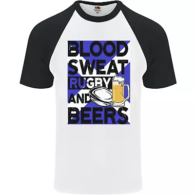 Buy Blood Sweat Rugby And Beers Scotland Funny Mens S/S Baseball T-Shirt • 12.99£