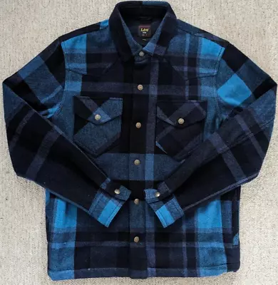 Buy RARE Lee 101  Wool Overshirt Jacket Size M - Sky Captain Blue • 89.99£