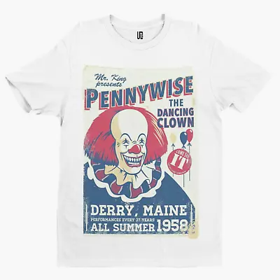 Buy IT Pennywise T-Shirt -  Halloween Scary Horror Unisex Horror Retro Film TV UK • 8.39£