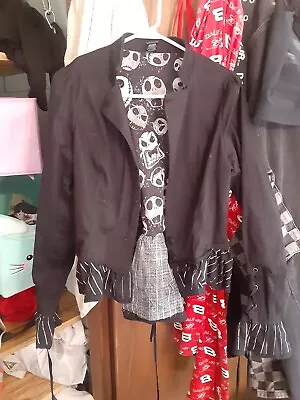 Buy Nightmare Before Christmas Jack Skellington Ruffle Jacket Hot Topic - Used Large • 18.90£