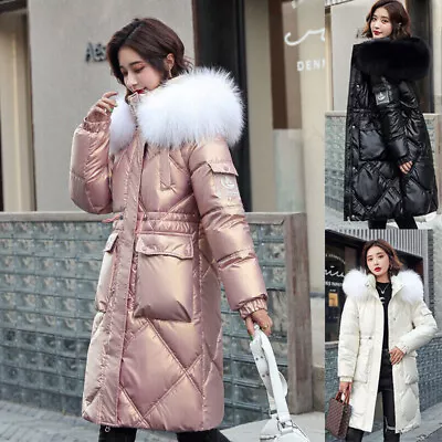 Buy Winter Warm Women Puffer Fur Long Quilted Parka Ladies Girls Coat Hooded Jacket • 14.99£