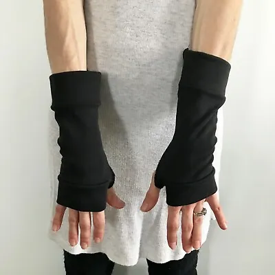 Buy Mens Black Wrist Length Arm Covers Eczema Gloves Womens Sleeves Cotton Scar Warm • 22.68£
