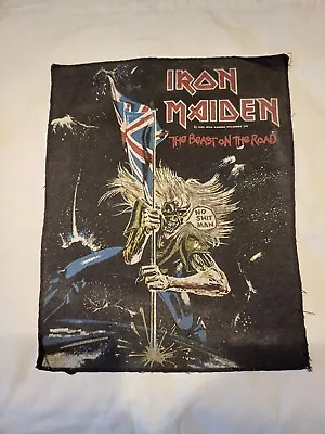 Buy 1982 IRON MAIDEN BEAST ON THE ROAD TOUR JACKET PATCH LARGE 35x28cm VERY RARE • 75£