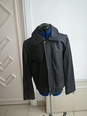 Buy Vintage Men Real Leather Distressed Black Jacket Gents Casual Top Size Medium UK • 44.99£