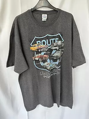 Buy Delta Pro Weight Mens Grey Route 66 T-Shirt, Short Sleeve, 2XL • 5.99£
