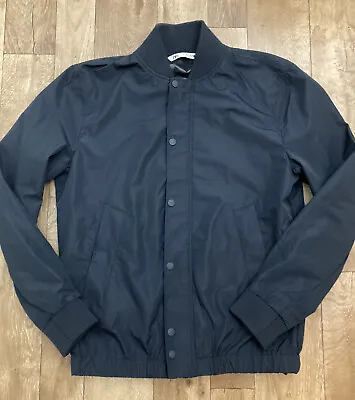 Buy Zara Men’s Navy Blue Baseball Varsity Style Snap Button Jacket Medium A47 • 19.99£