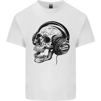 Buy Skull Headphones Gothic Rock Music DJ Mens Cotton T-Shirt Tee Top • 8.75£