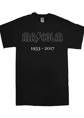 Buy Malcolm Young ACDC Memorial T-Shirt - Classic Rock Legend - Back In Black, Rock • 14.99£