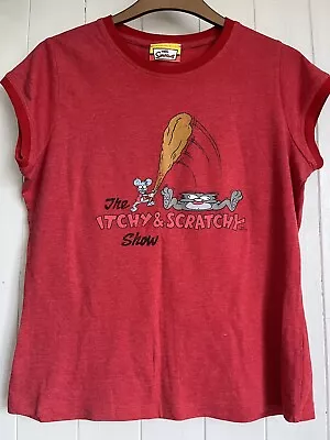 Buy The Simpsons New Look The Itchy & Scratchy Show Women’s T-shirt Top Size 12 • 14.99£