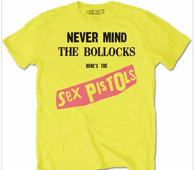Buy Official Sex Pistols Never Mind The Bollocks Mens Yellow T Shirt Sex Pistols Tee • 14.95£