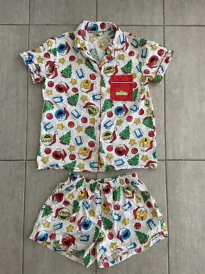 Buy Christmas Sesame Street Pyjamas Unisex Size 8 Xmas PJ’s Set Top And Bottoms • 12.65£