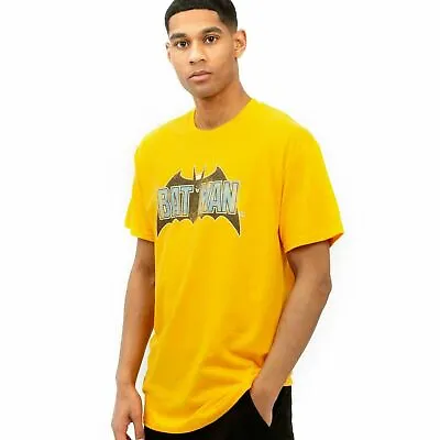 Buy Official DC Comics Mens Vintage Batman Logo T-shirt Gold Sizes S - XXL • 11.99£