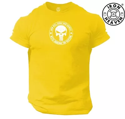 Buy God Judge Enemies T Shirt Gym Clothing Bodybuilding Training Workout Skull Top • 6.99£
