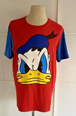 Buy Donald Duck T Shirt Men Size 2XL Mickey & Co Red Blue Short Sleeve Cotton Blend • 11£