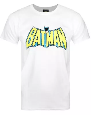 Buy Officially Licensed Batman Retro Logo White T-Shirt DC Tee • 15.95£