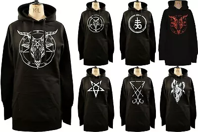 Buy Womens Baphomet Hoodie Dress Church Of Satan Satanic Pentagram Leviathan Lucifer • 34.50£
