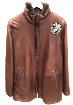 Buy Italian Custom Harry Potter Hufflepuff Nappa Leather Jacket Size 8 (IT 42) NWT • 965.12£