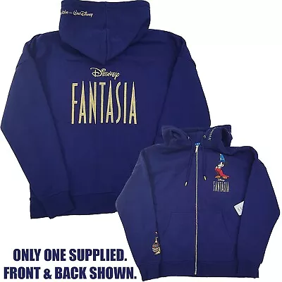 Buy Disney Store Fantasia Hoodie Hooded Sweatshirt Adult Zip Front Blue M Medium Top • 59.99£